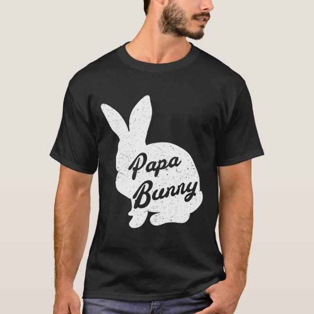 Camiseta Hombres Gracioso y Amable Pascua Pascua Papá Bunny (Anverso)