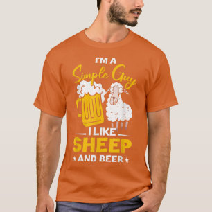 Camiseta Hombres Graciosos Cordero Granjero Me Gusta La Ove