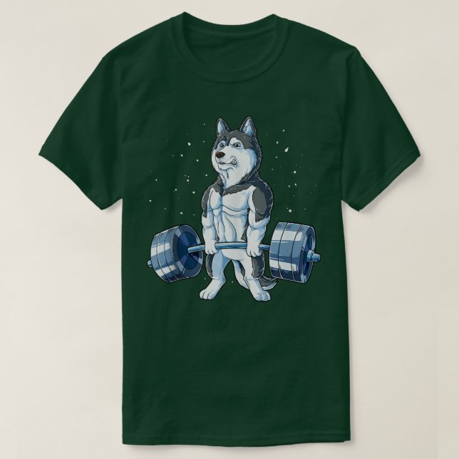 Camiseta Hombres graciosos de Halterofilia Husky Siberian (Diseño del anverso)