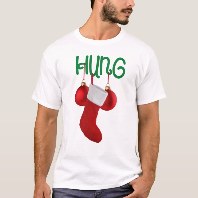 Camiseta Hombres graciosos Navidades de hambre se paran y p (Anverso)
