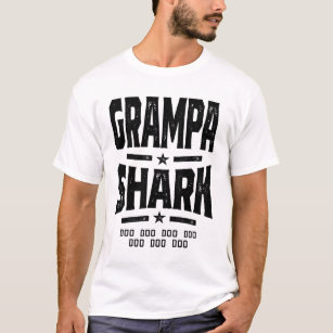Camiseta Hombres Grampa Shark Tee Graciosos Regalos de cump