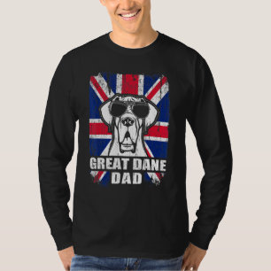 Camiseta Hombres Gran Dane Dad Guay Uk Flag Vintage Retro