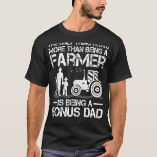 Camiseta Hombres Granjero Tractor Retro Granjero Bonus Dad 