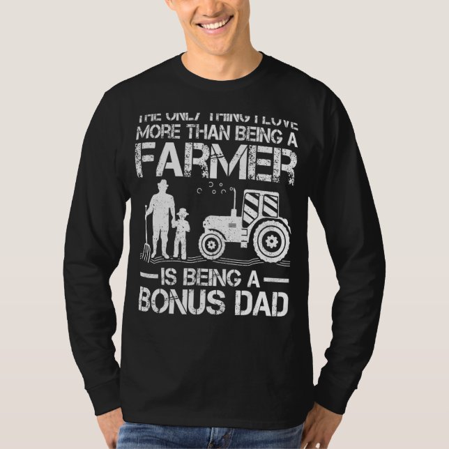 Camiseta Hombres Granjero Tractor Retro Granjero Bonus Dad  (Anverso)