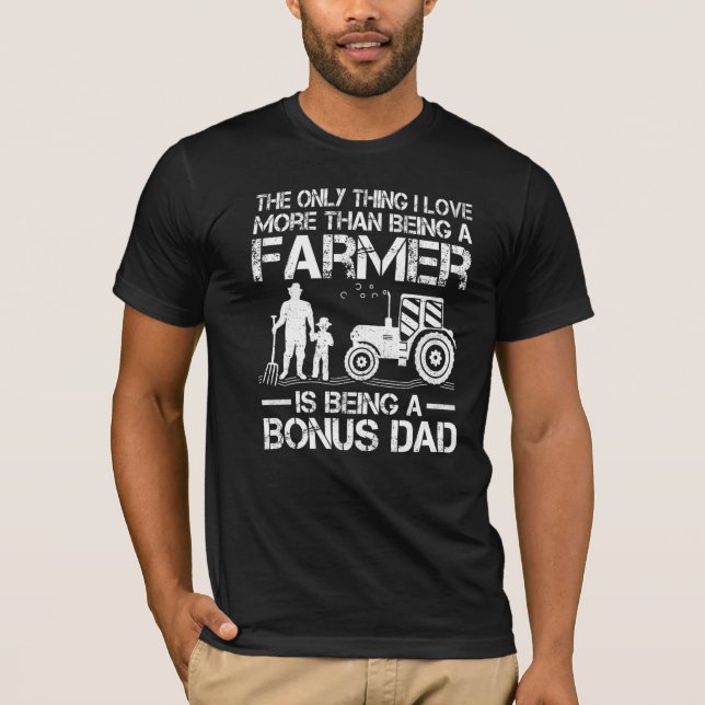 Camiseta Hombres Granjero Tractor Retro Granjero Bonus Dad  (Anverso)