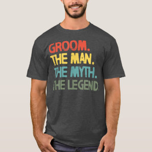 Camiseta Hombres Groom Boda Despedida de Soltero Retro Vint