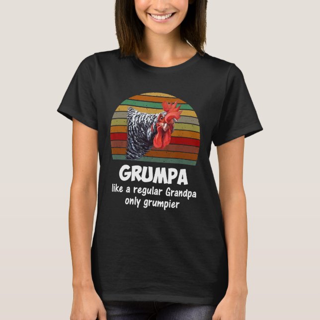 Camiseta Hombres gruñones como un pollo abuelo regular (Anverso)