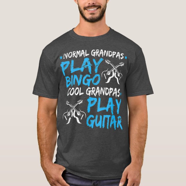 Camiseta Hombres Guay Abuelo Juega Guitarra Funny Día de lo (Anverso)