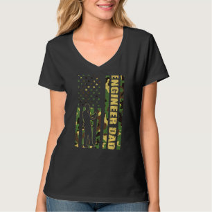 Camiseta Hombres Guay American Flag Camouflage Engineer Dad