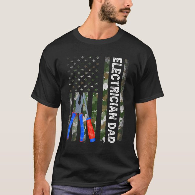 Camiseta Hombres Guay American Flag Camoufling Electrician  (Anverso)