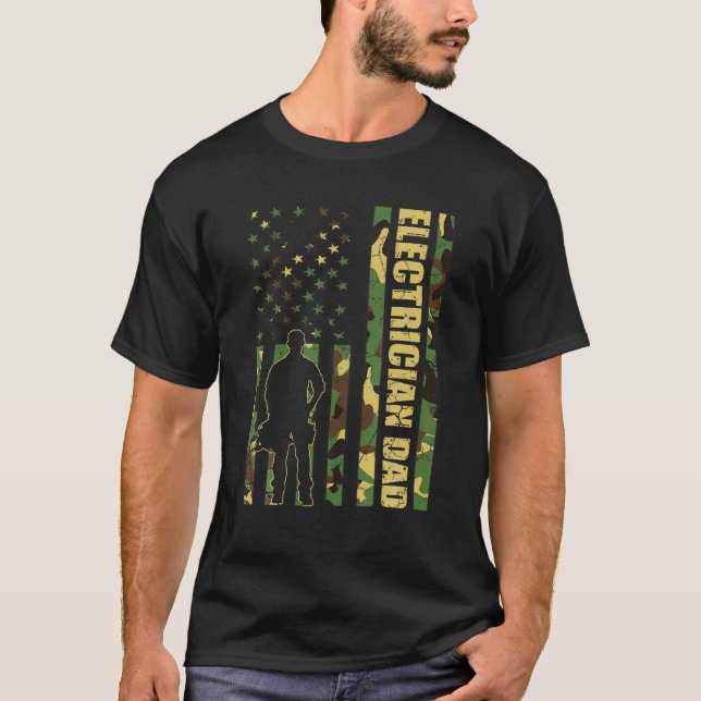 Camiseta Hombres Guay American Flag Camoufling Electrician  (Anverso)