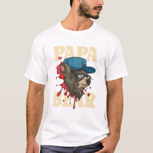 Camiseta Hombres Guay Animal Dad Bear Gafas de sol