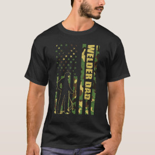 Camiseta Hombres Guay Bandera Americana Camuflaje Welder Da