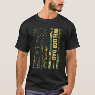 Camiseta Hombres Guay Bandera Americana Camuflaje Welder Da