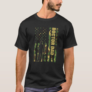 Camiseta Hombres Guay Bandera Americana Médica de camuflaje