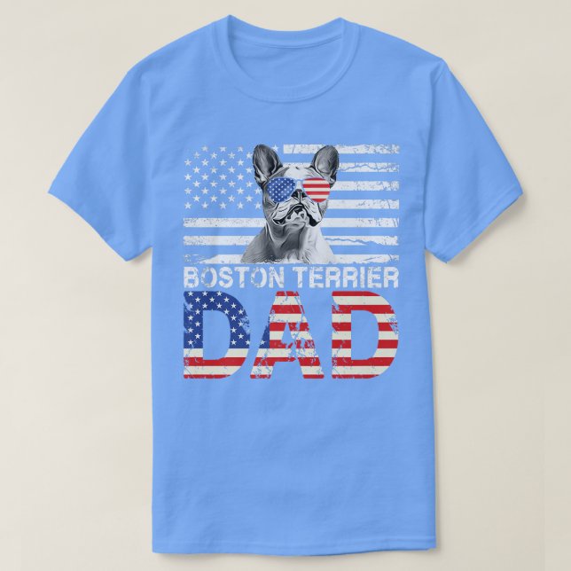 Camiseta Hombres Guay Boston Terrier Dad Bandera Patriótica (Diseño del anverso)