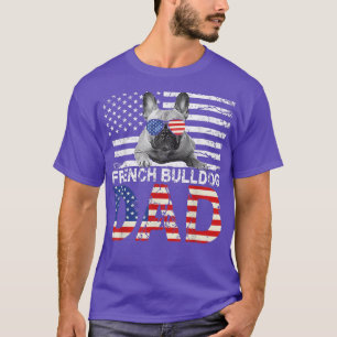 Camiseta Hombres Guay Bulldog francés papá bandera de Estad