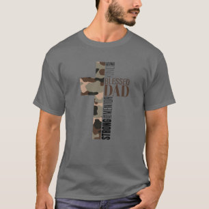 Camiseta Hombres Guay Christian Blessed Dad Cross Camo Reli