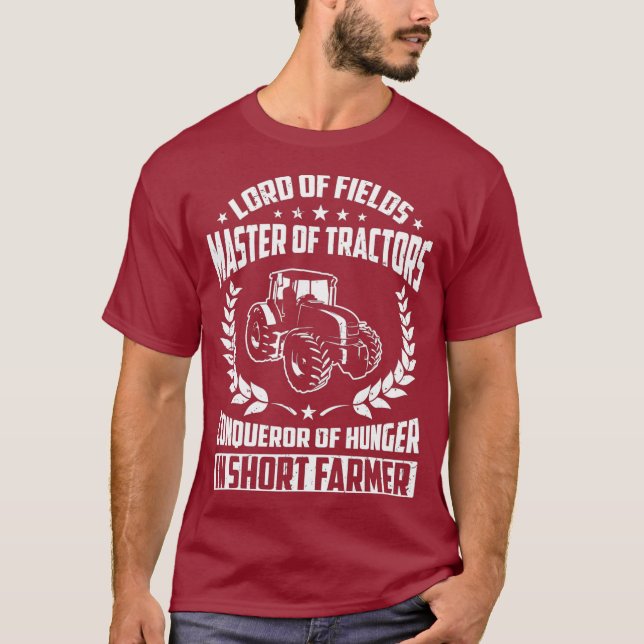 Camiseta Hombres Guay Curioso agricultor local dice Tractor (Anverso)