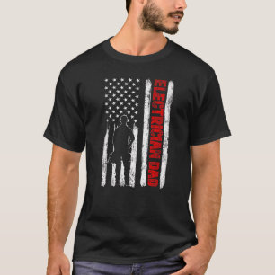 Camiseta Hombres Guay Día del Padre Electricista de Bandera