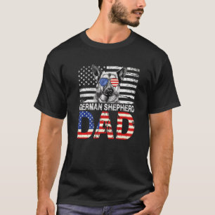 Camiseta Hombres Guay Pastor Alemán Papá Bandera Estadounid