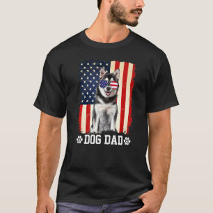 Camiseta Hombres Guay Perro Husky Siberiano Papá Bandera Am