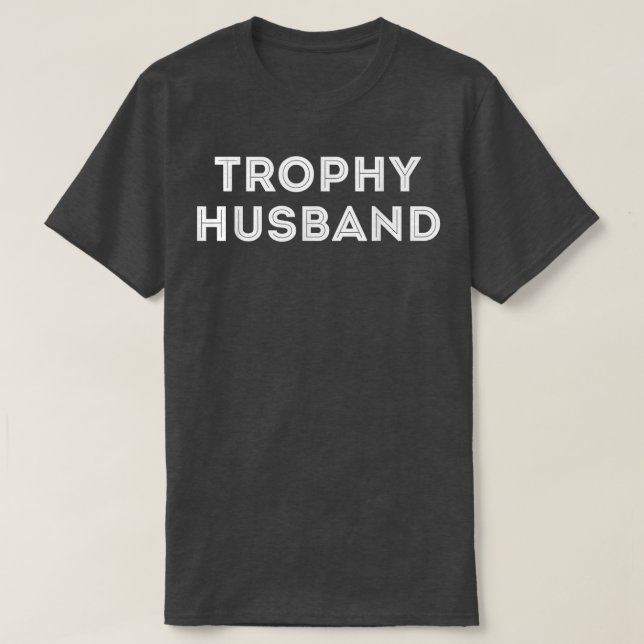 Camiseta Hombres Guay Trophy Marido Hubby Esposa luna de mi (Diseño del anverso)