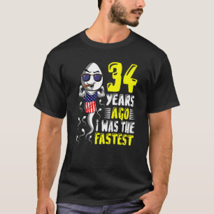 Camiseta Hombres Hace 34 Años Yo Era El Último Cumpleaños 3