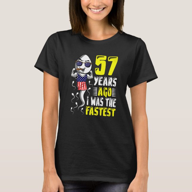 Camiseta Hombres Hace 57 Años Yo Era El Último Cumpleaños 5 (Anverso)
