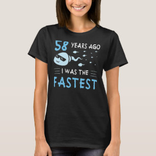 Camiseta Hombres Hace 58 Años Yo Era El Cumpleaños Más Rápi