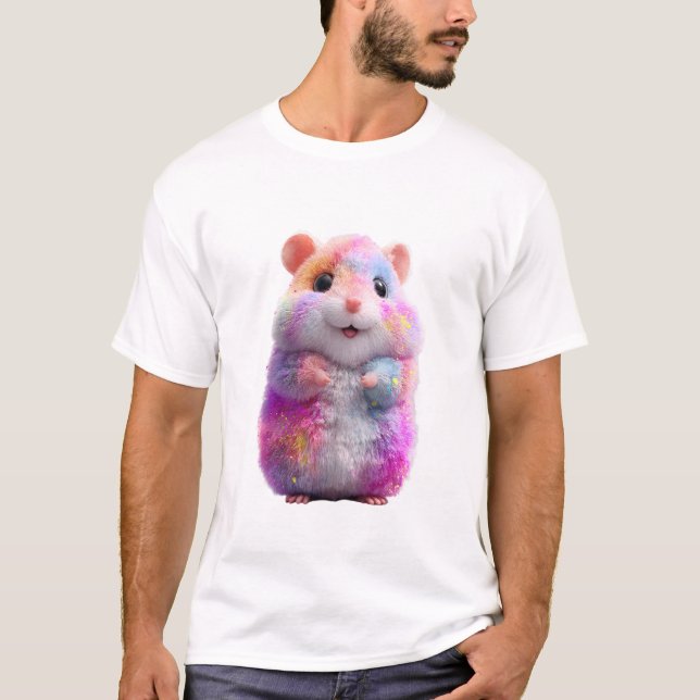 Camiseta Hombres hámster esponjosos con salpicaduras de arc (Anverso)