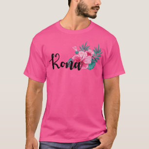 Camiseta Hombres Hawaianos Mujeres Kona Hawaii Flor de Hibi