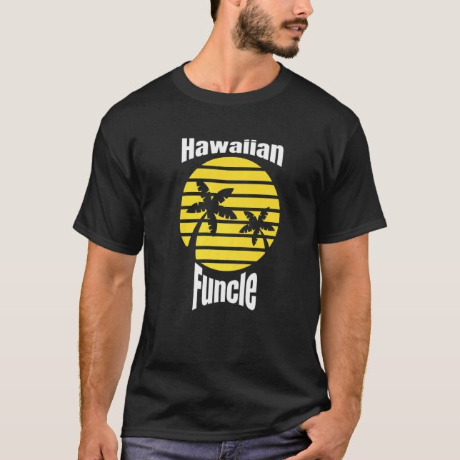 Camiseta Hombres Hawaii Retro Sunset Fun Uncle Hawaiian Fun (Anverso)