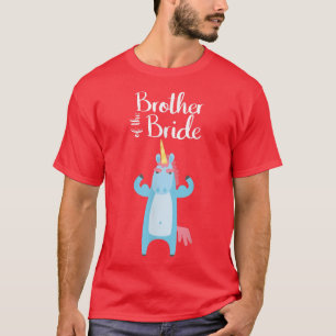 Camiseta Hombres Hermano De La Novia Unicornio Boda