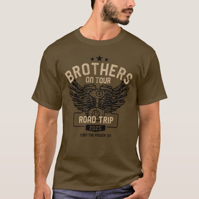Camiseta Hombres hermanos en Tour Road Crew 2025 (Anverso)