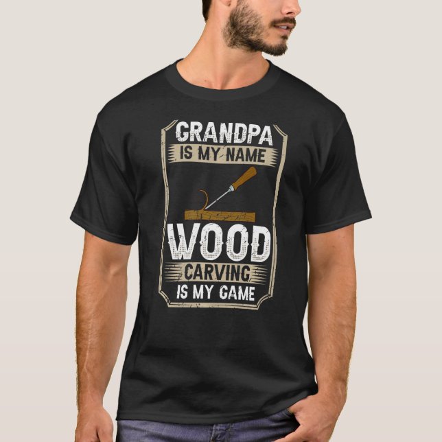 Camiseta Hombres Herramientas de tallado de madera para pri (Anverso)