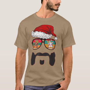 Camiseta Hombres Hipster Santa Beard Aviator Gafas de sol c