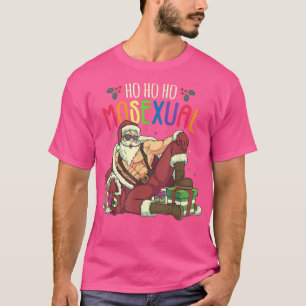 Camiseta Hombres Ho Ho Ho Ho Ho Gay Moseual Santa LGBT Pun