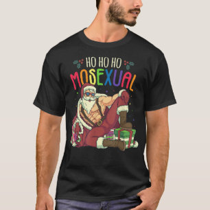 Camiseta Hombres Ho Ho Ho Mosexual Gay Santa LGBT Chiste Or