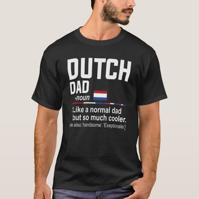 Camiseta Hombres Holandeses Definición de Padres Día Papi F (Anverso)