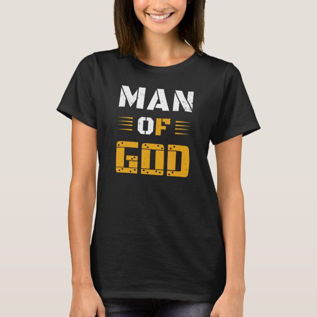 Camiseta Hombres Hombre de Dios Día del Padre Cristiano (Anverso)