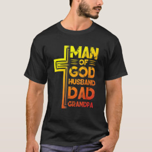 Camiseta Hombres Hombre De Dios Esposo Papá - Cristiano Mej