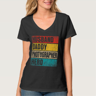 Camiseta Hombres Hombres Esposo Papi Fotógrafo Hero Fathers