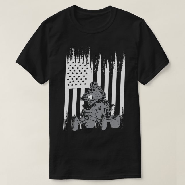 Camiseta Hombres Hombres Hombres Bandera USA ATV Todos los  (Diseño del anverso)