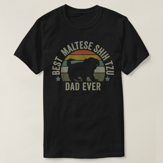 Camiseta Hombres Hombres Malteses Shih Tzu Dad Dog , Padres (Diseño del anverso)
