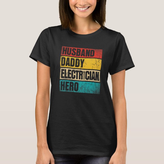 Camiseta Hombres hombres marido papi héroe eléctrico padre (Anverso)