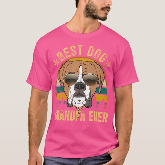 Camiseta Hombres Hombres Mejor Abuelo De Perro Que Boxer Dí (Anverso)