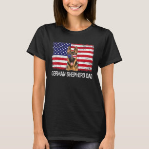Camiseta Hombres Hombres Pastor Alemán Padre Bandera De EE.
