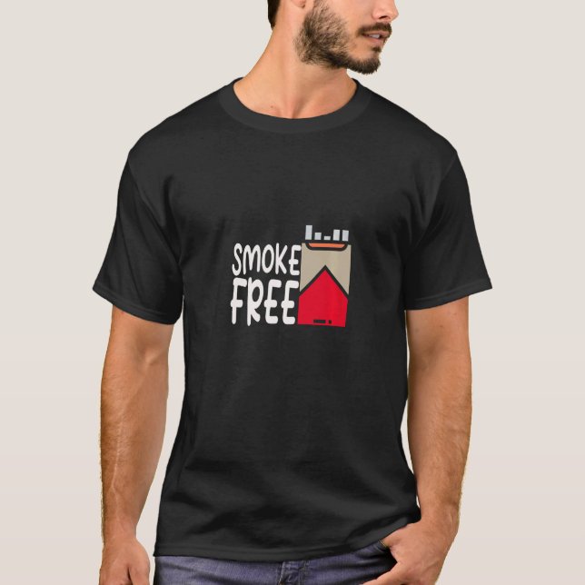 Camiseta Hombres Humo Libre Deja De Fumar Nicotina No Fumad (Anverso)