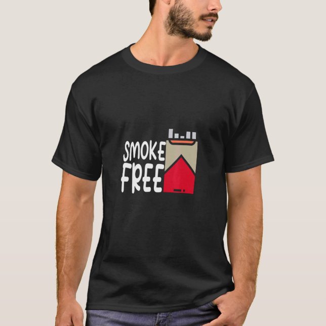 Camiseta Hombres Humo Libre Deja De Fumar Nicotina No Fumad (Anverso)